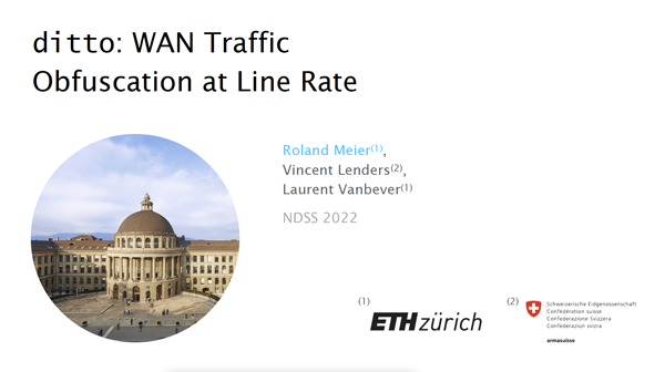 ditto: WAN Traffic Obfuscation at Line Rate