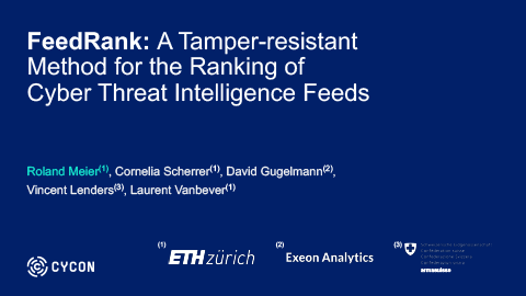 FeedRank: A Tamper-resistant Method for the Ranking of Cyber Threat Intelligence Feeds