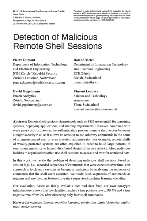 Detection of Malicious Remote Shell Sessions
